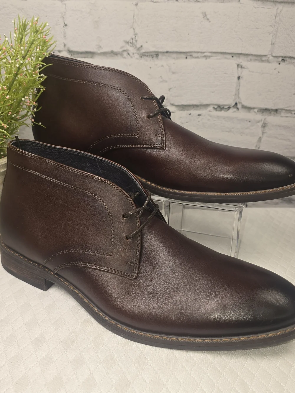 MORETTI BLACK LABEL BROWN LEATHER CHUKKA BOOTS LACE UP MENS 9D
